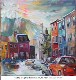 A Play of Light at Bannerman St., St. john's, Oil on Canvas